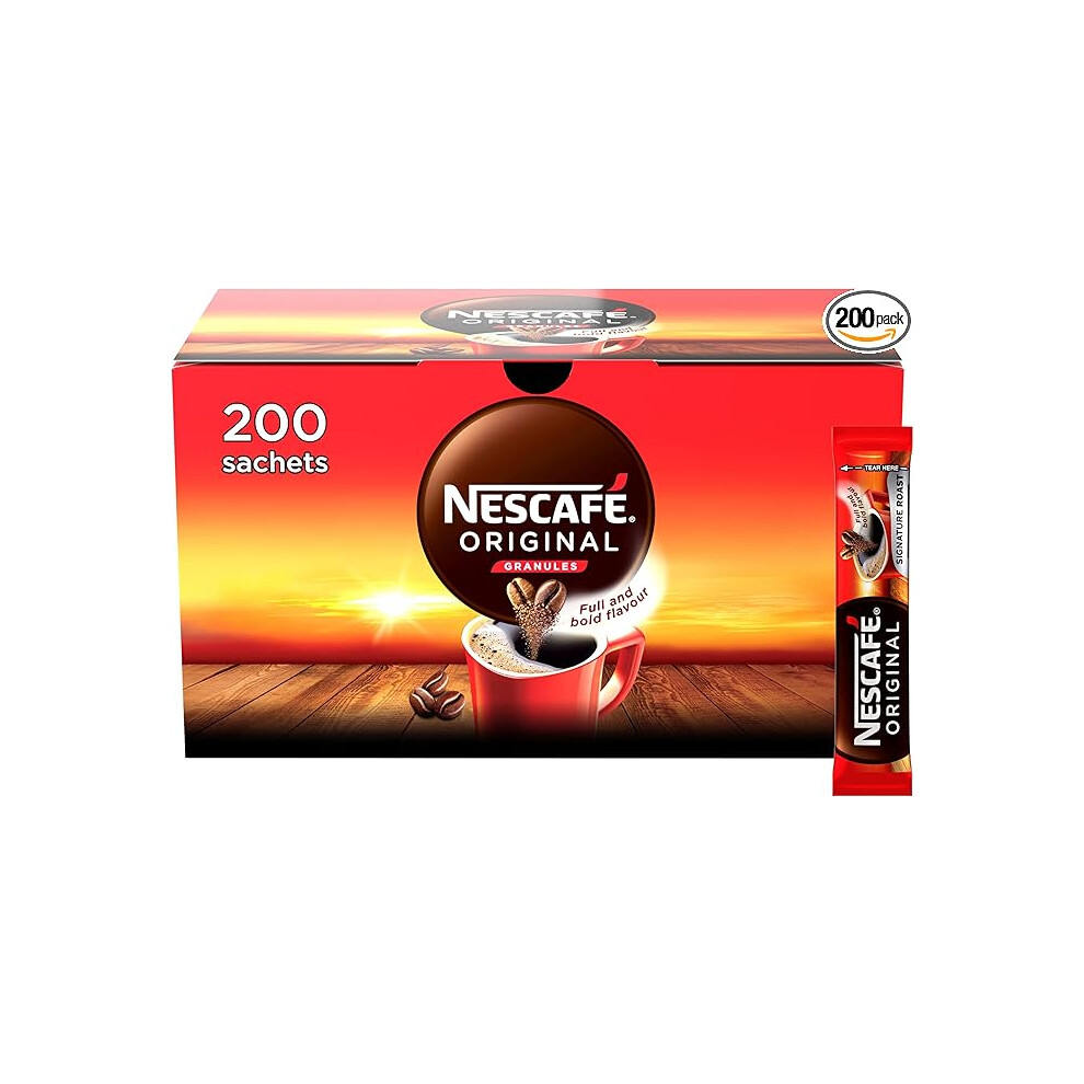 NESCAFÃ Original Instant Coffee Sachets - 200 x 1.8g Sticks