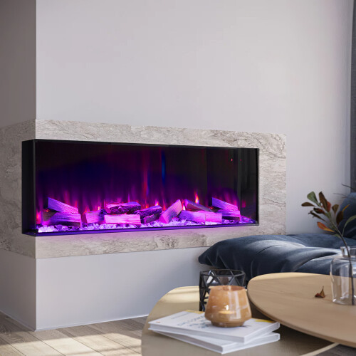Living And Home 60inch 3-Sided Smart Electric Fireplace