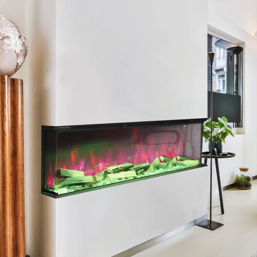 Living And Home 60inch 3-Sided Smart Electric Fireplace 1