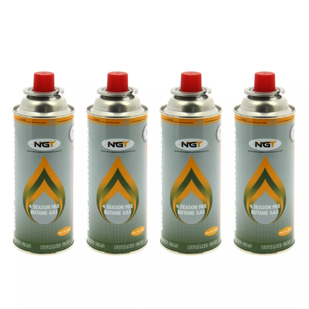 NGT Butane Gas Canisters 227g (4 Pack)