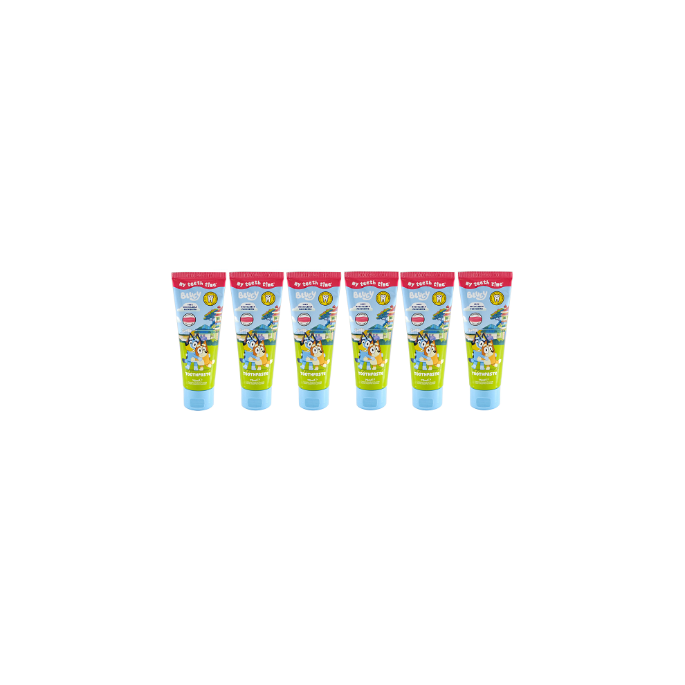 Nickelodeon Bluey Strawberry Children's Fluoride Toothpaste 75ml (x6 Tubes)