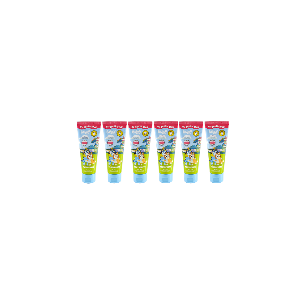 Bluey Nickelodeon Strawberry Children's Fluoride Toothpaste 75Ml (X6 Tubes)