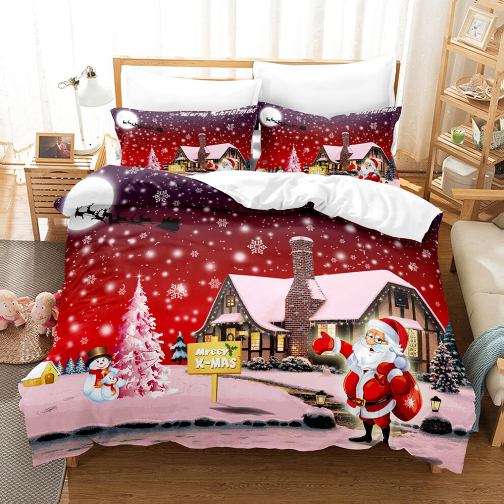 (Char G03, King 240*220cm) Christmas Theme Bedding Set Double Single Duvet Covers And Pillowcases