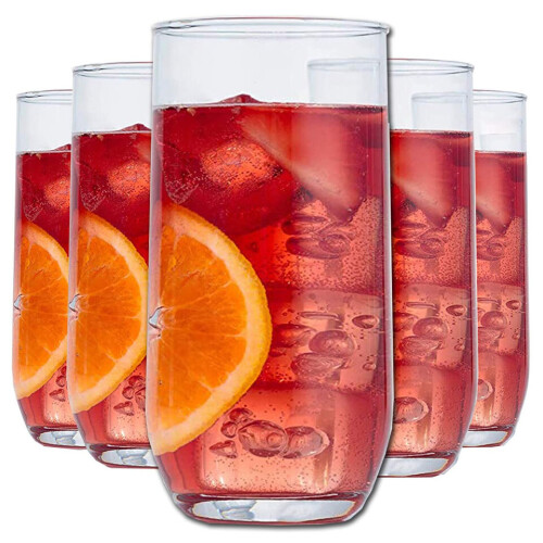 6 Pcs Tall Highball Queensway Drinking Glasses 415ml 2