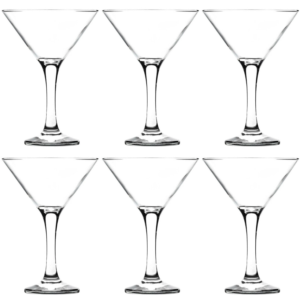 6 Martini Glasses Cocktails Party Drinks Classic Stemware 175ml