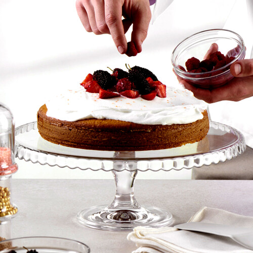 32cm Footed Glass Service Plate Cake Platter Centrepiece Display Stand 1
