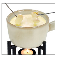 Ceramic Chocolate/Cheese Fondue Set Melting Pot with 2 Fruit Forks