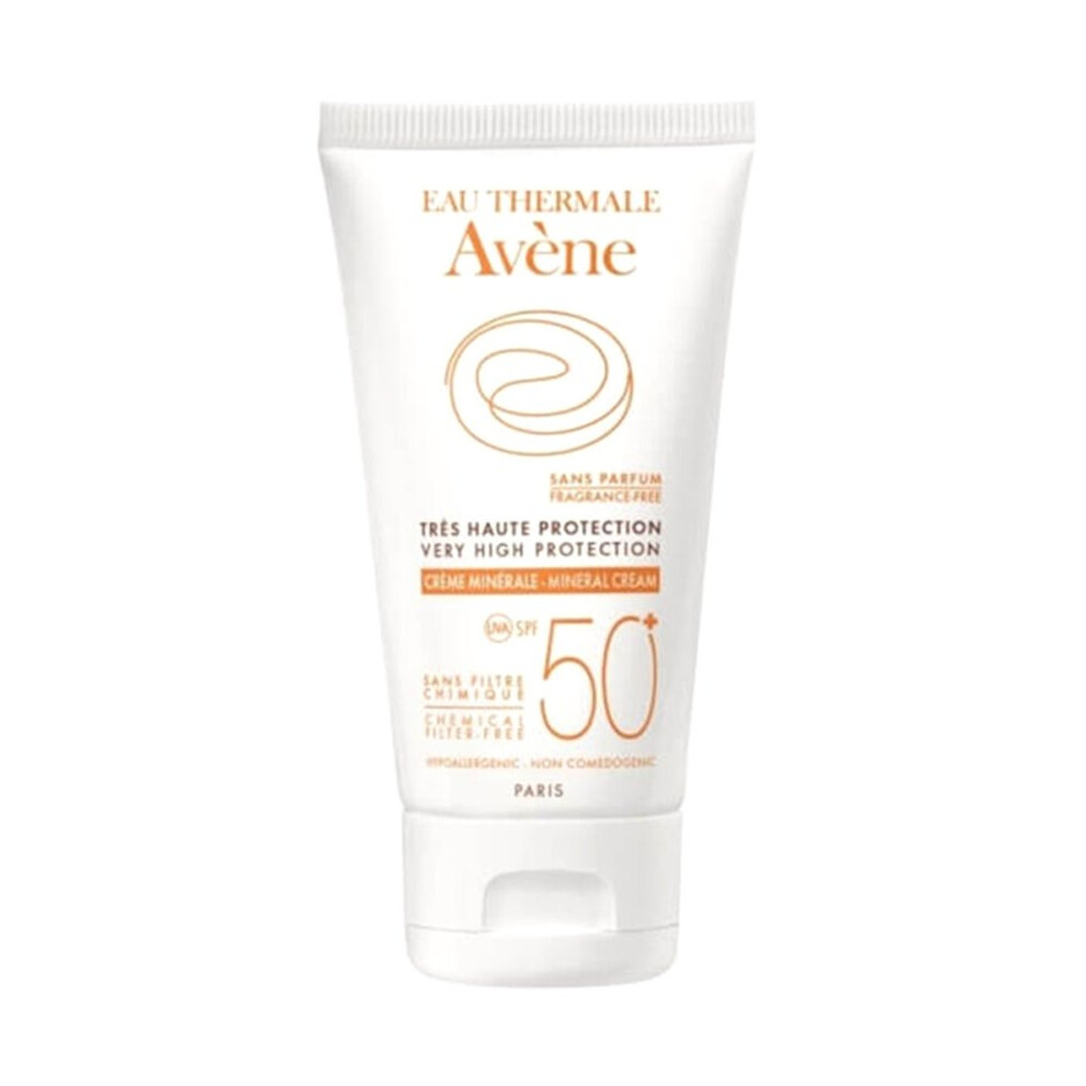Avene SPF 50+ Very High Protection Mineral Cream 50ml Broad-Spectrum Protection with Soothing Properties