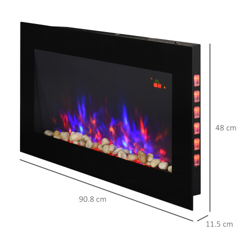 Homcom HOMCOM 1000W/2000W LED Electric Fireplace Automatic Function Remote Timer Safe 1