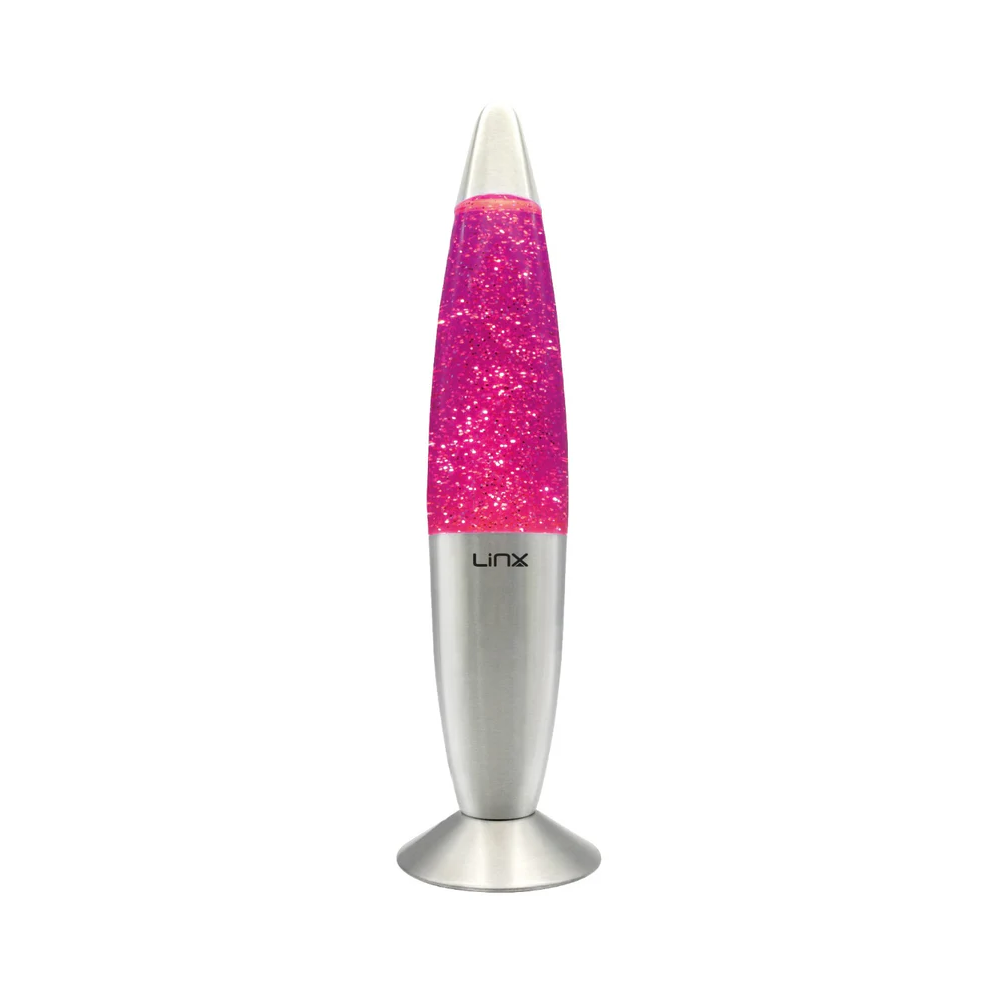 (Glitter Pink	) 16inch Wax Lava Lamp Mood Motion Relaxation Light