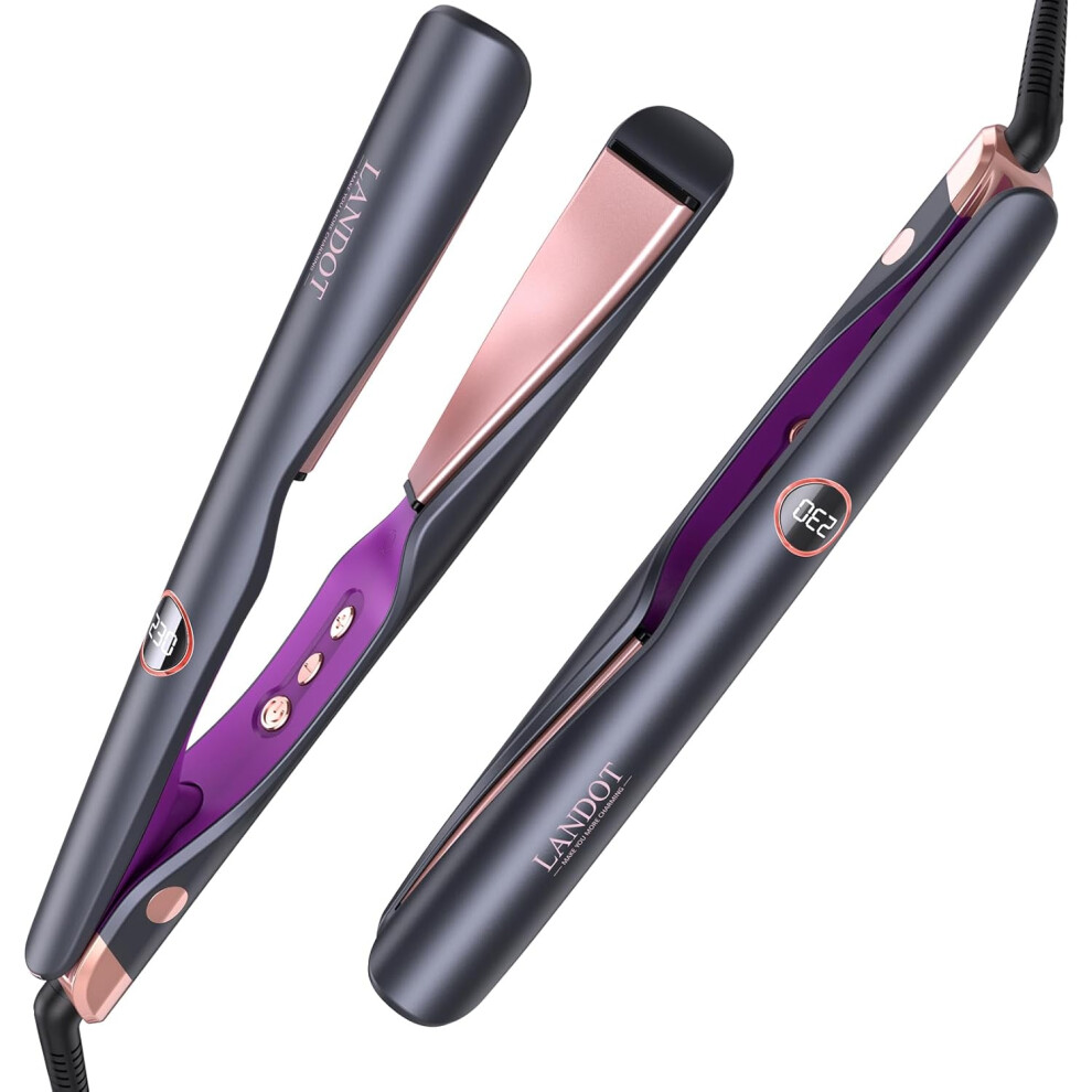 (2 in 1 Hair Straighteners and Curlers) Hair Straightener and Curler 2 in 1 - Twist Flat Curler Pro Multi-Function Styler for Curling/Waving/Straightening Hair