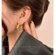 18K Gold Twisted Hoops, Small Rope Design, Chunky Hoop Earrings