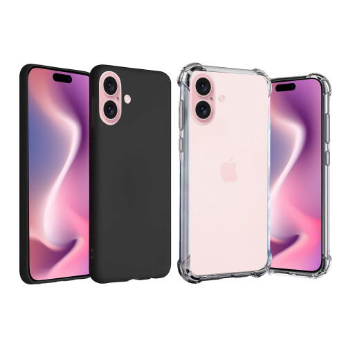 (Black) For Apple iPhone 16 Plain Silicone Gel Phone Case Cover