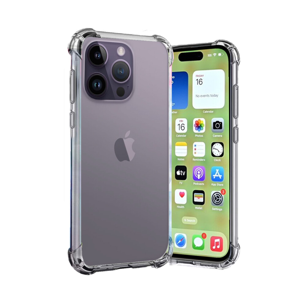 (Clear) For Apple iPhone 16 Pro Max Plain Silicone Gel Phone Case Cover