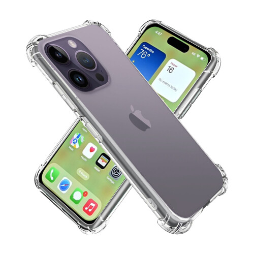 (Clear) For Apple iPhone 16 Pro Max Plain Silicone Gel Phone Case Cover 2