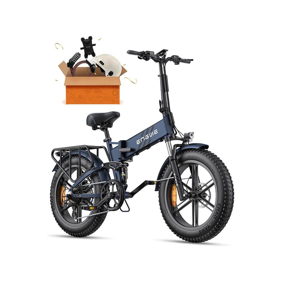 (Blue) ENGWE Engine Pro 2.0 1200W Peak Power 75N.M Torque Sensor Ebike, 4.0* 20' Fat Tire Folding Electric Bike Adults, 52V 16AH Battery 28MPH 68Mile