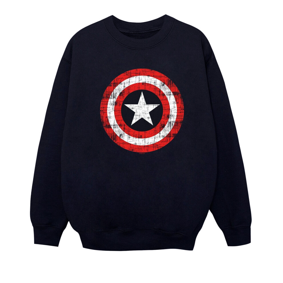 Avengers Captain America Scratched Shield Sweatshirt