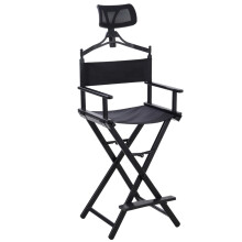 Folding Makeup/Sport/Directors Chair Portable Tall Footstool Portable W/Headrest