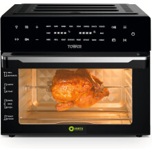 (Digital 30L Air Fryer Oven) Digital 30L Air Fryer Oven with Vizion Viewing Window, 18 Cooking Options, 2 Hour Timer, 1800W, Black