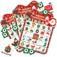 Christmas Themed Holiday Bingo Game Cards For Gift Activities Family Party Interactive Games Cards For Kids Adults
