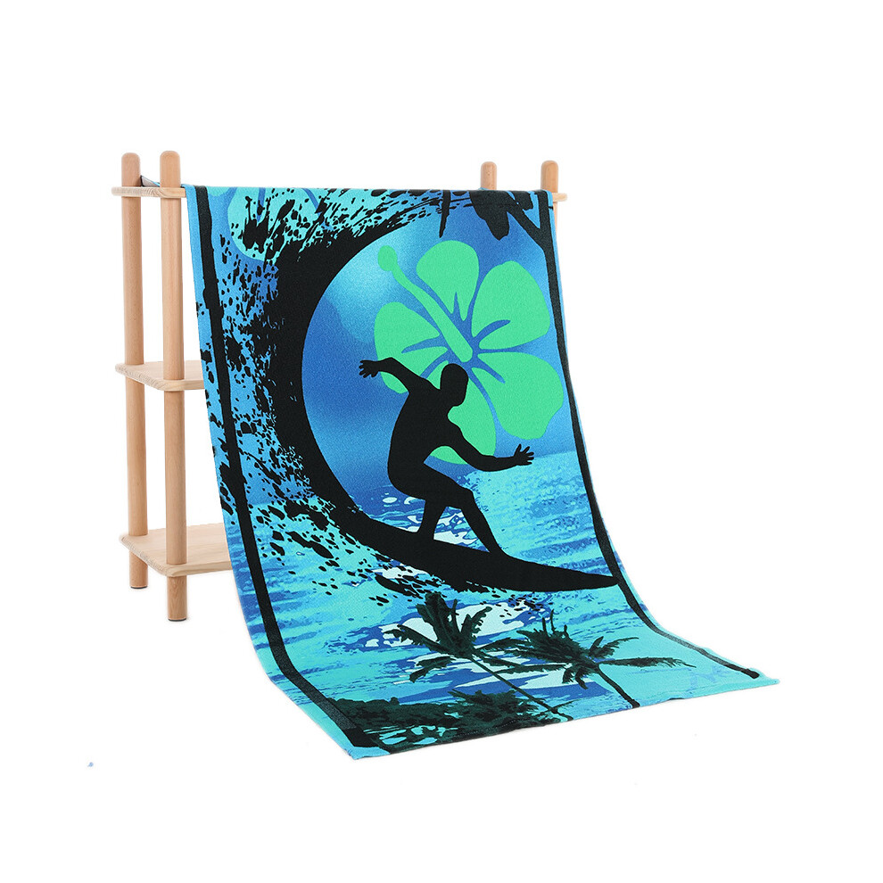 (Style D) Large Extra Striped Microfibre Lightweight Beach Towel Dry Travel Towel Articles-image-OPC-PFCT96G-NEW