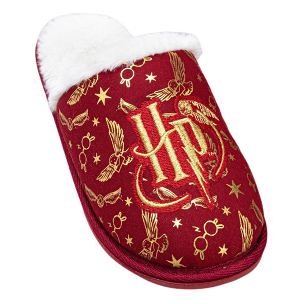 (7 UK-8 UK, Red) Harry Potter Womens/Ladies Gold Foil Slippers