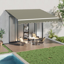 3.5m W x 3m D Retractable Patio Awning, Grey