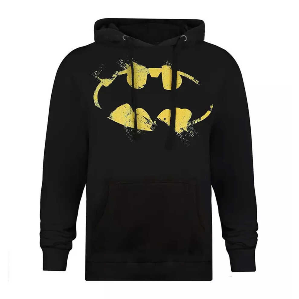 Batman Mens Painted Effect Logo Hoodie