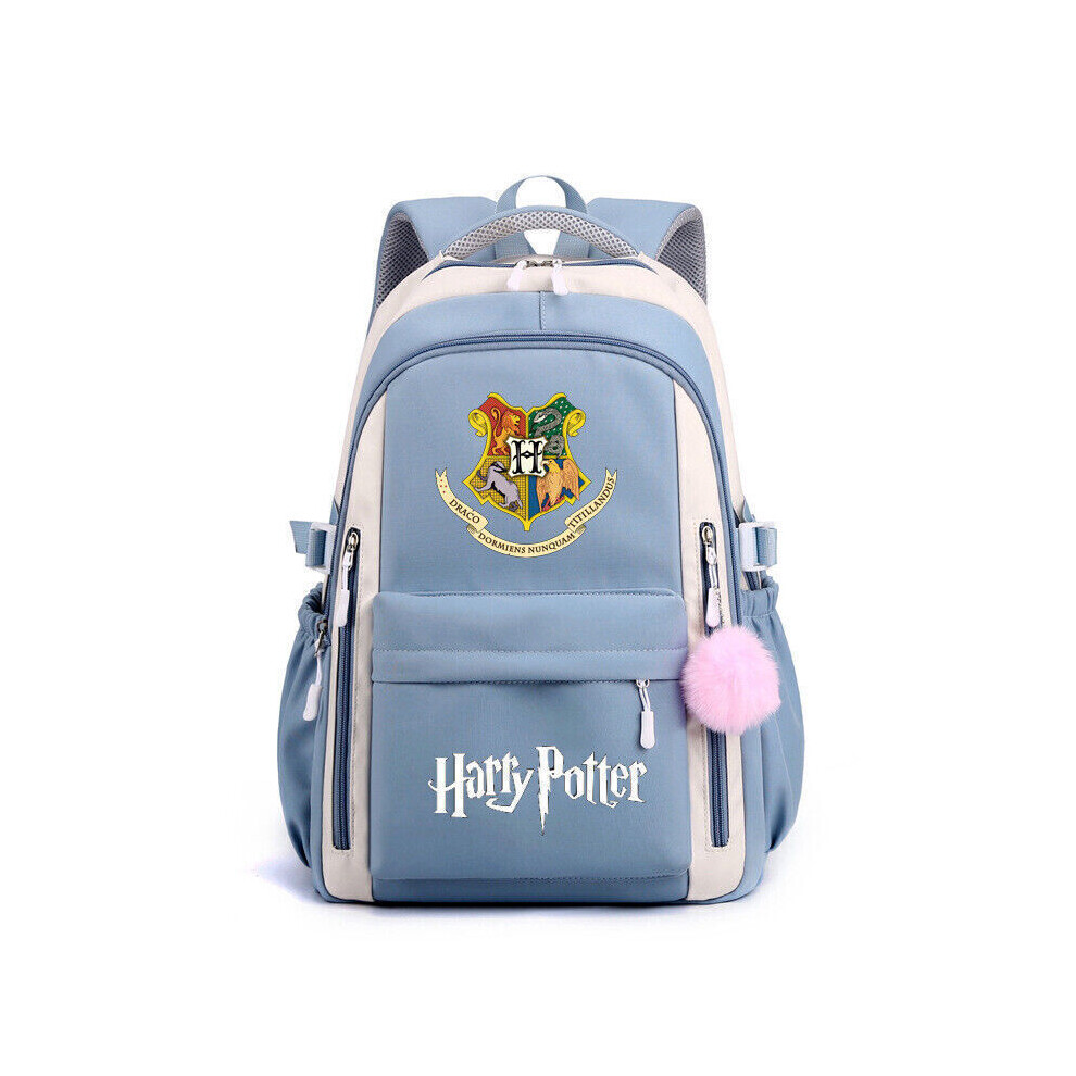 (Blue) Hogwarts Harry Potter Large Capacity Waterproof Backpack Computer Bag School Bag