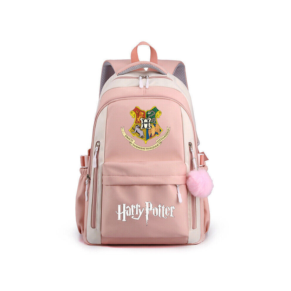 (Pink) Hogwarts Harry Potter Large Capacity Waterproof Backpack Computer Bag School Bag