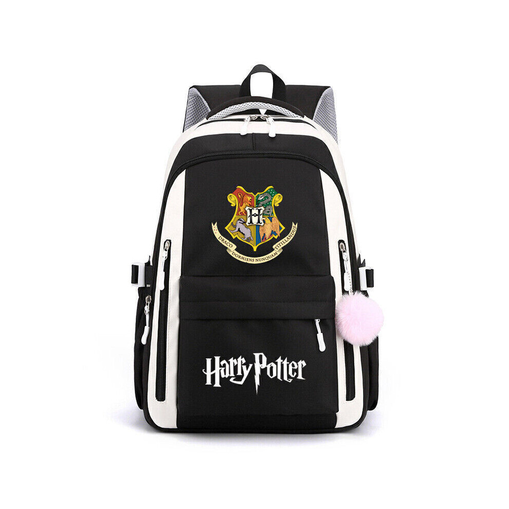Veishet (Black) Hogwarts Harry Potter Large Capacity Waterproof Backpack Computer Bag School Bag Black