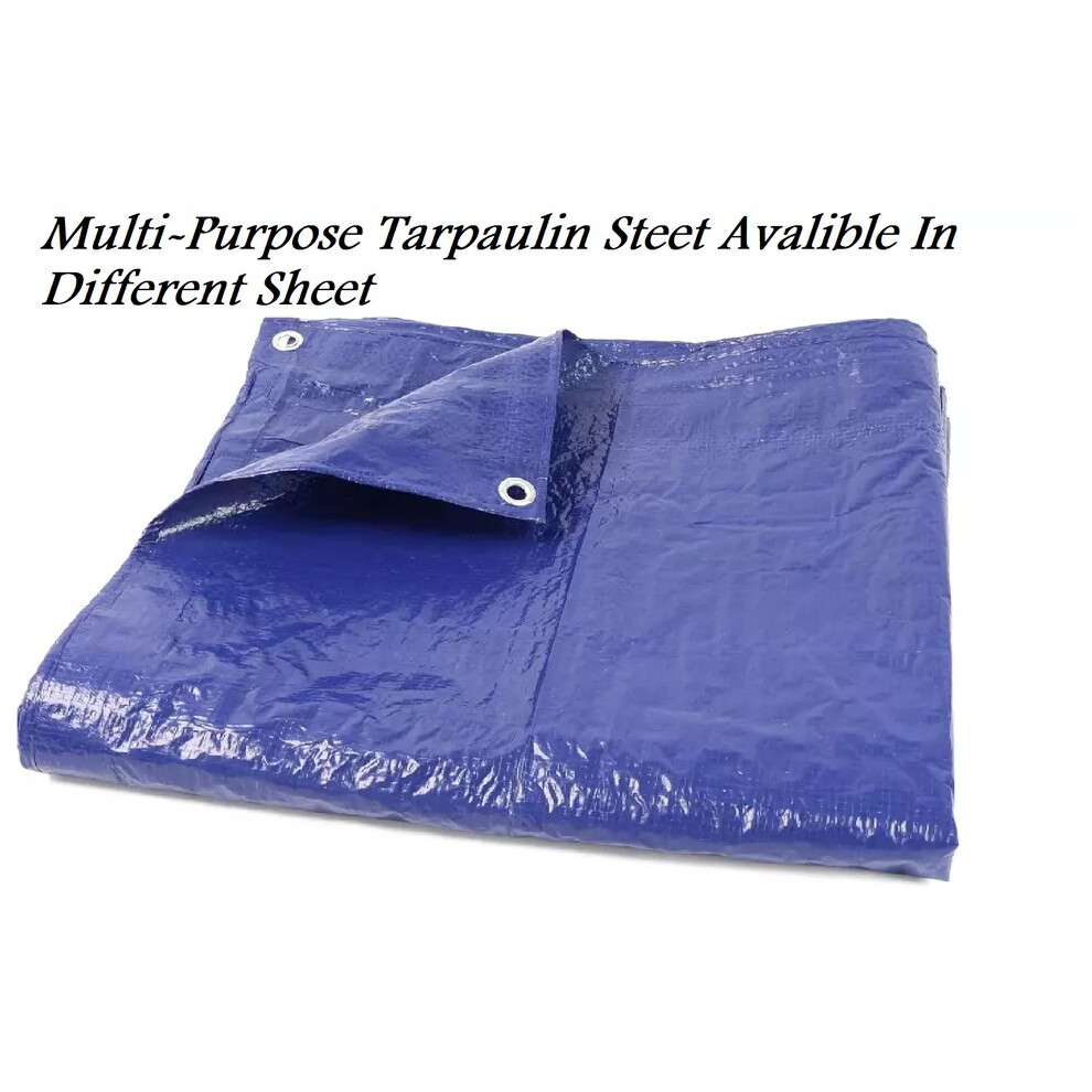 (Blue, 3x4M) Tarpaulin Waterproof Heavy Duty Multipurpose cover