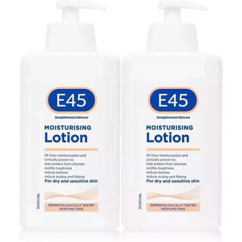 E45 (2 x 500ml) E45 500ml Moisturising Lotion Dry & Sensitive Skin