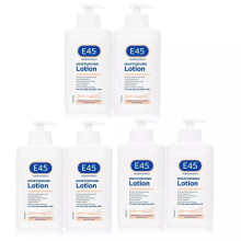 (6 x 500ml) E45 500ml Moisturising Lotion Dry & Sensitive Skin