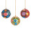 (Blue) Kashmiri Papier Mache Folk Floral Baubles - Assorted 3