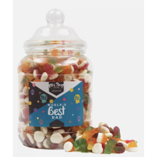 World's Best Dad Gift Jelly Mix 1700gm Novelty Jar Sweet Tub