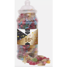 (Medium Jar 700g) Happy 16th Birthday Sweet Gift Jar Fizzy Mix