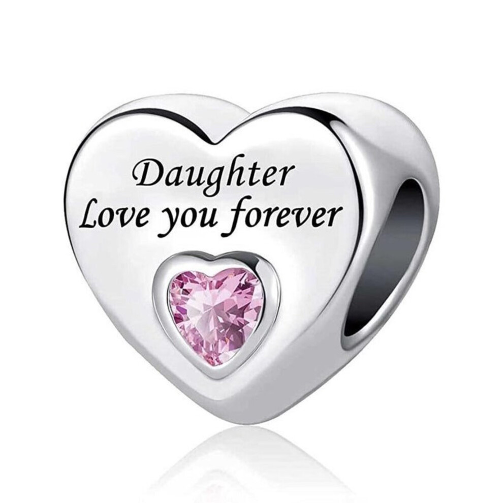 I Love You daughter forever sterling silver charm fit pandora bracelet
