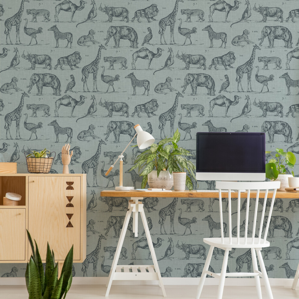 Superfresco Easy Zoology Blue Animal Wallpaper