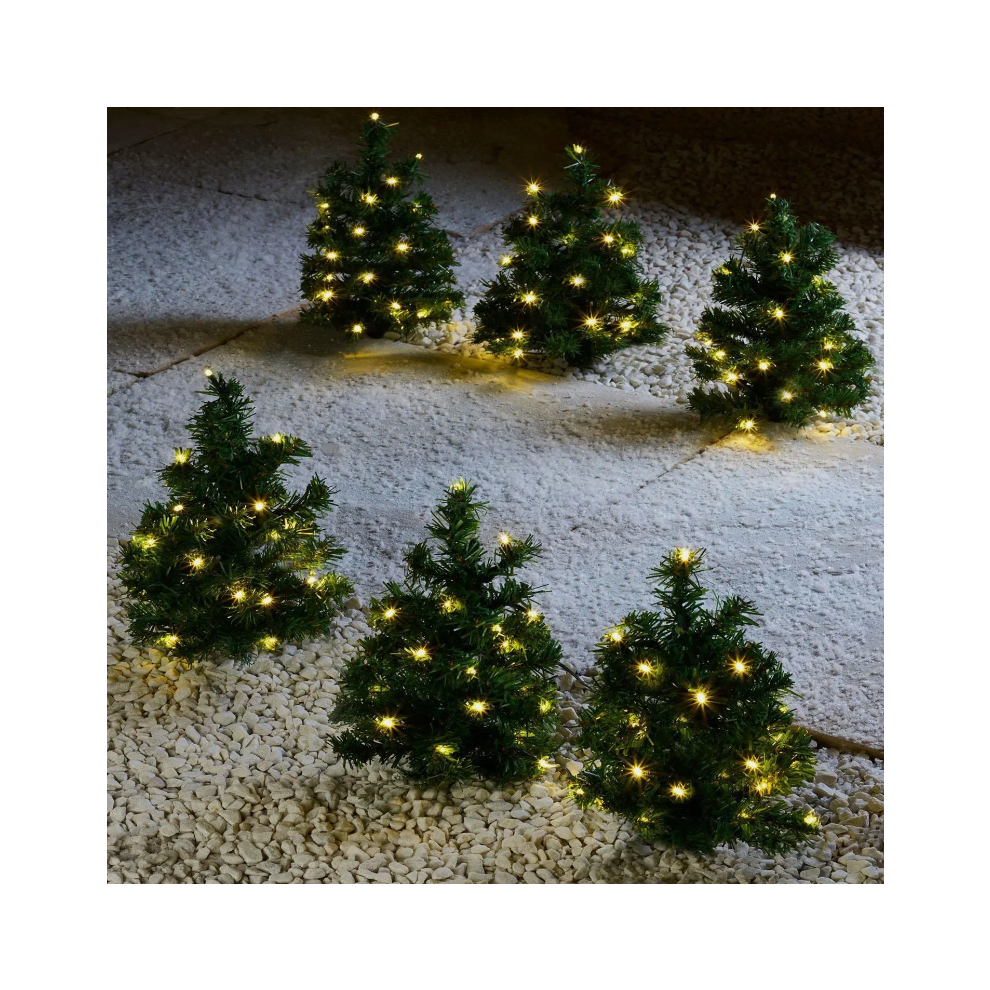 Set of 6 Led Lighted Christmas Pine Tree Light for Outdoor Garden Path