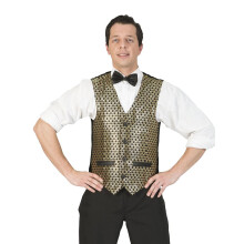 (42/44" chest ) Western Waistcoat - Bar Tender / Maverick , Gold & Black