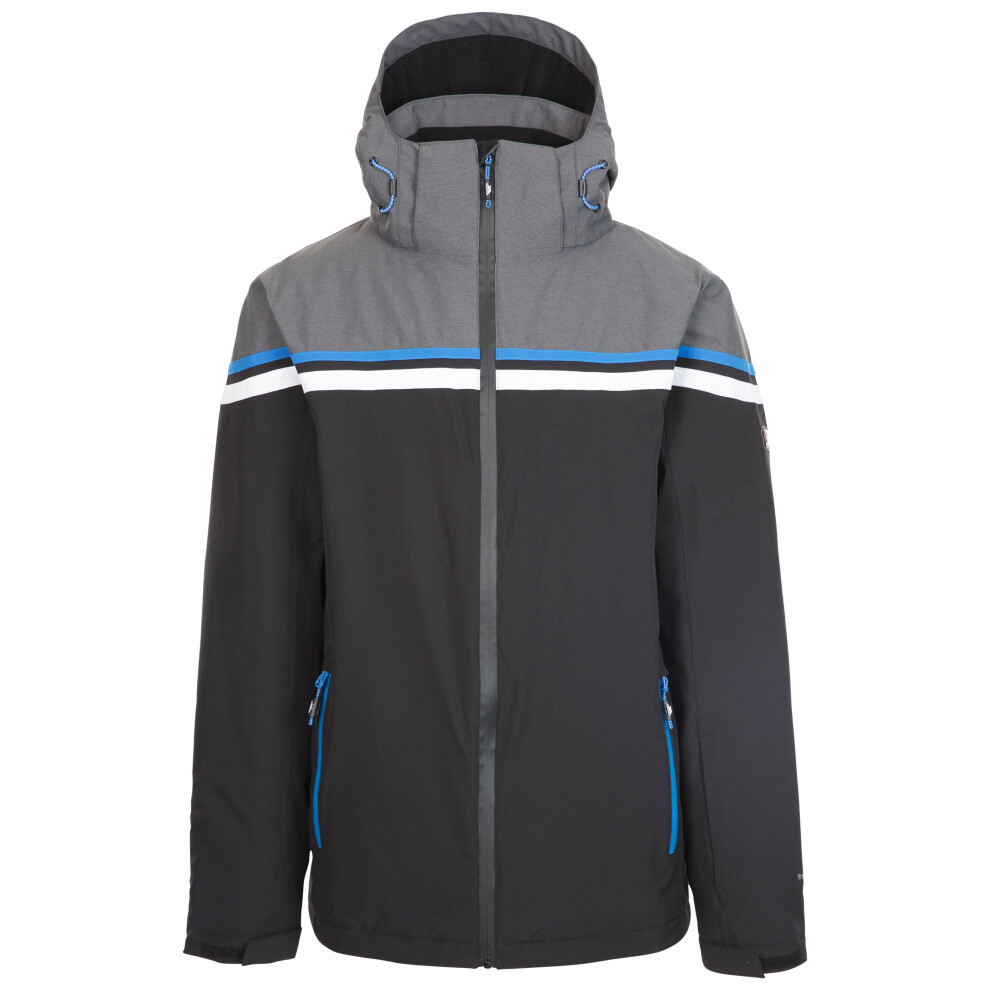 (M, Black) Trespass Mens Ski Jacket Padded Zip Off Hood Dexy