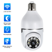 Light Bulb Security Camera -2.4GHz WiFi Security Cameras Outdoor Motion Detection and Alarm,Two-Way Talk,Color Night Vision,Human Detection