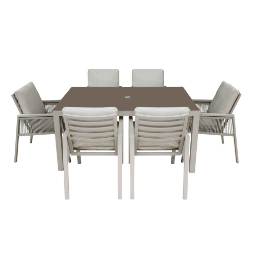 Dellonda Fusion Outdoor Dining Set 7pc
