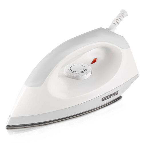 Geepas 1200W Dry Iron with Non-Stick Plate, Adjustable Thermostat & Indicator Light - Slim Tip, Ergonomic Handle (GDI7782)