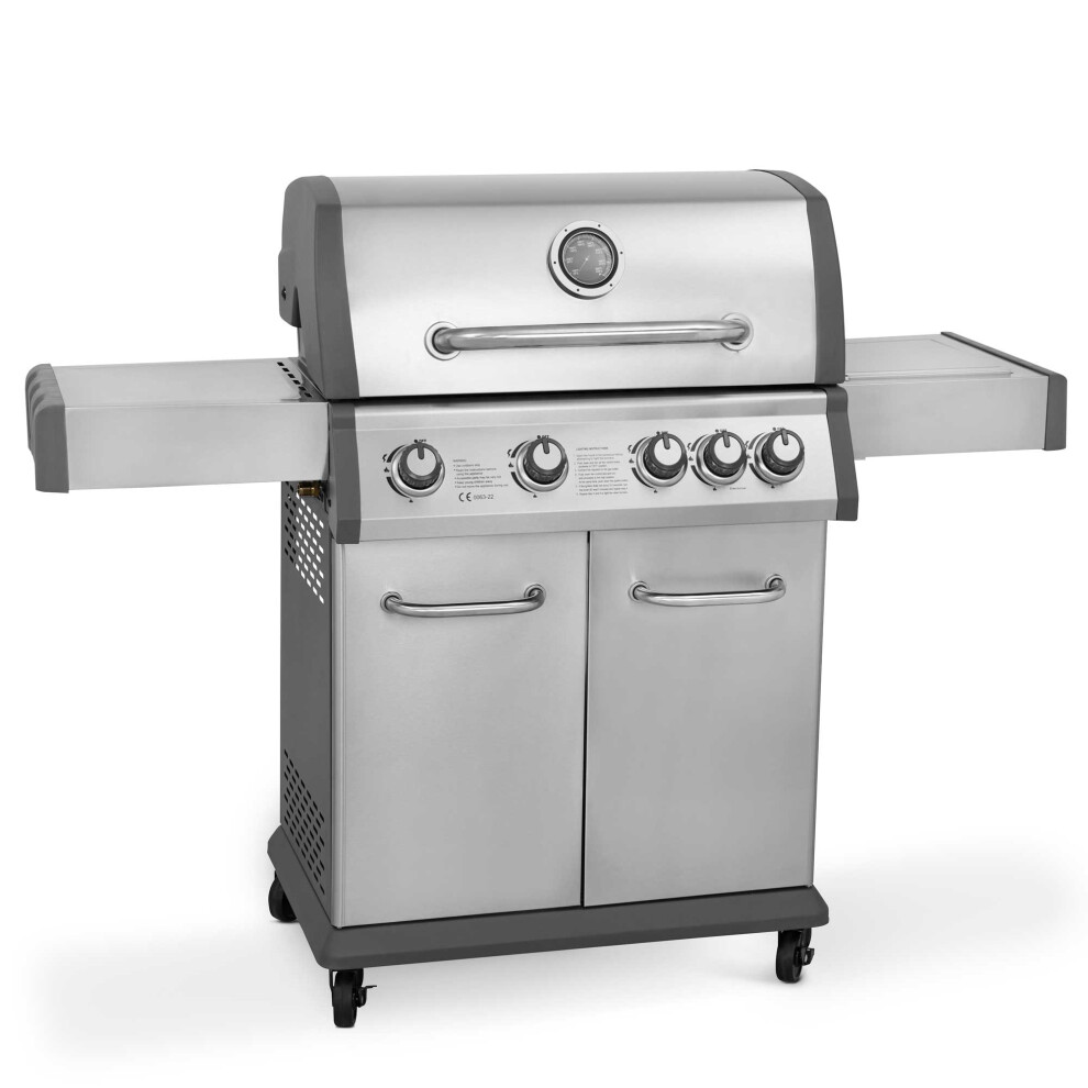 Dellonda 4+1 Burner Deluxe Gas Bbq With Piezo Ignition, Stainless Steel - Dg17