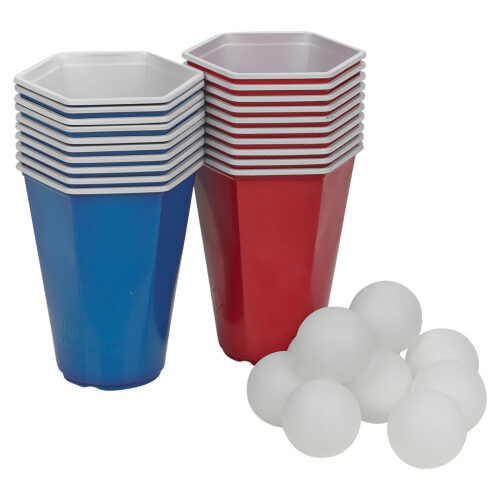 URBN Living 30Pc Pong Set Hexagonal Shape Cups Party Indoor Drinking Game 2