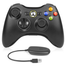 Wireless Controller for Xbox 360, Compatible with Xbox 360 & Slim Console and PC Windows XP/7/8/10/11(Black)