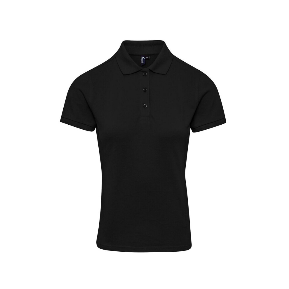 (3XL, Black) Premier Womens/Ladies Coolchecker Plus Polo Shirt