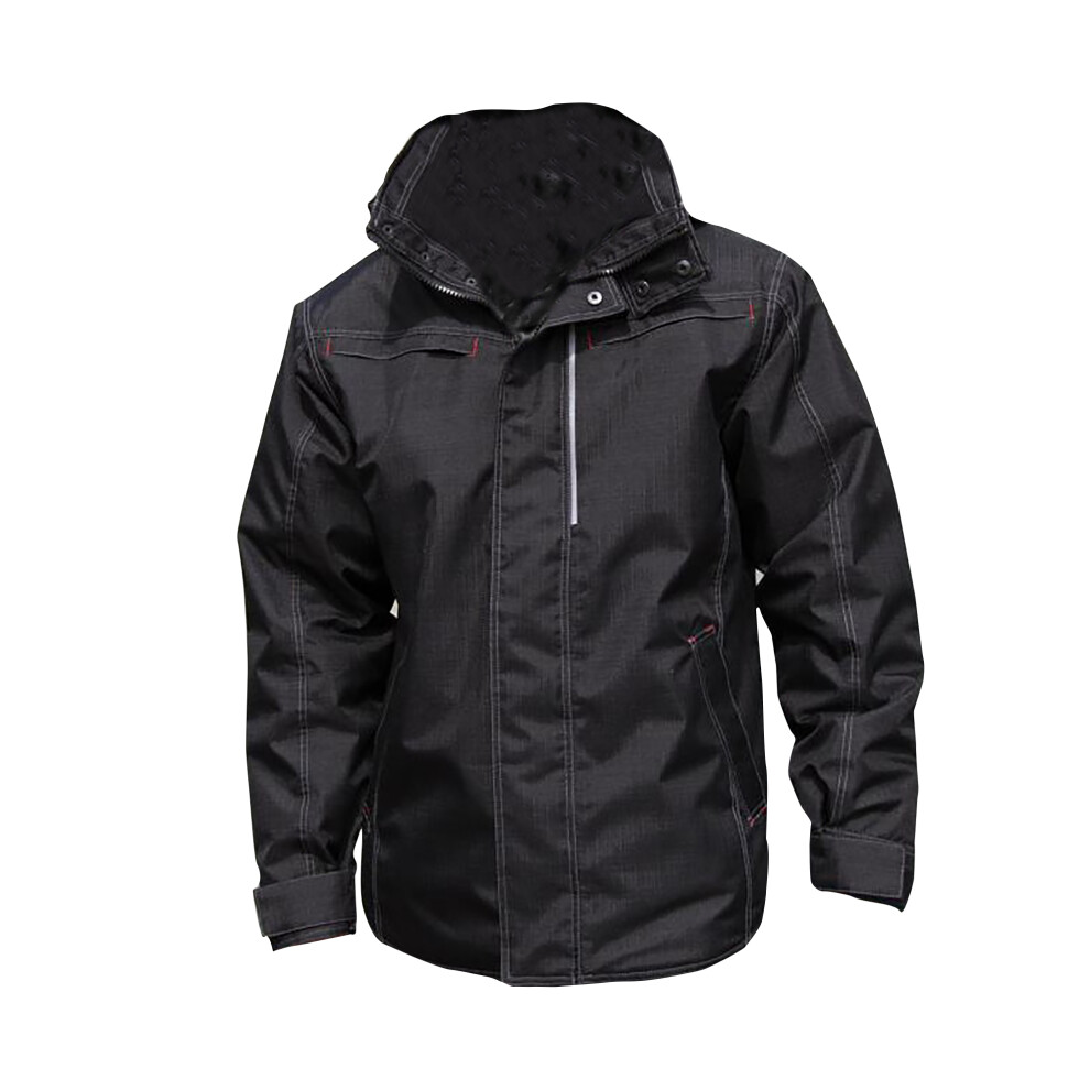 (3XL, Black) Result Mens Waterproof Denim Textured Rugged Jacket